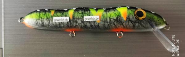 Gewefish-Spezi-Wobbler, 12cm, Floating, black and white fluo, UV